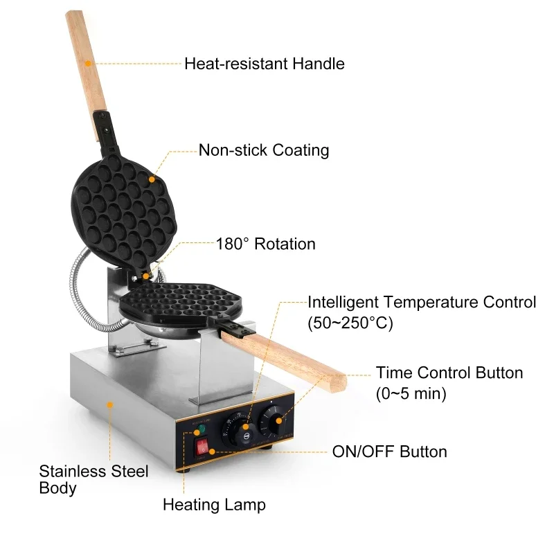 業務用 スイーツ エッグ バブル ワッフルメーカー 110Ｖクロックス 業務用 スイーツ エッグ バブル ワッフルメーカー 110Vクロックス