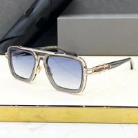 High Quality Designer Men's Sunglasses Alloy LXN EVO High Street Gold Black Trendy High Quality Acetate Women Glasses with Case