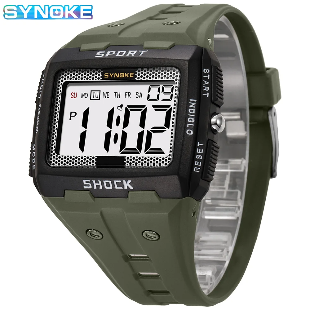 50m Waterproof Men Sports Digital Watches Outdoor LED Electronic Watch for Men Big Number Dial Fitness Wristwatch Dropshipping 3