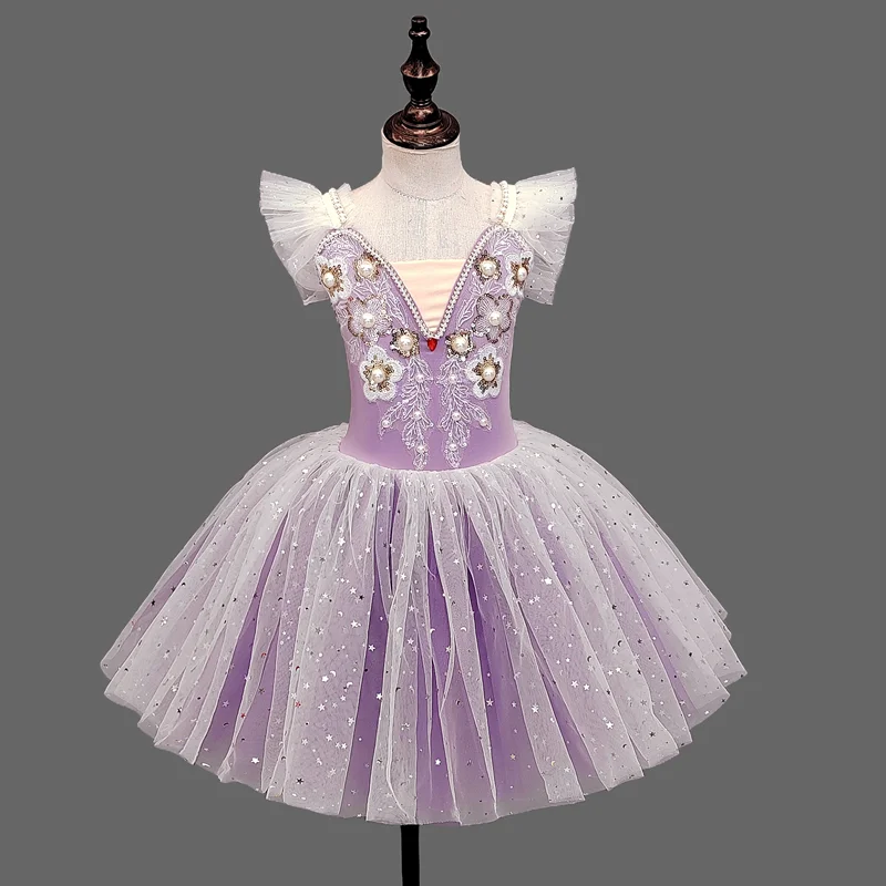 Children's Ballet Skirt, Girls' Dance Skirt, Sequin Dress, Children's Dance Skirt, Collective Program Performance Clothing 3