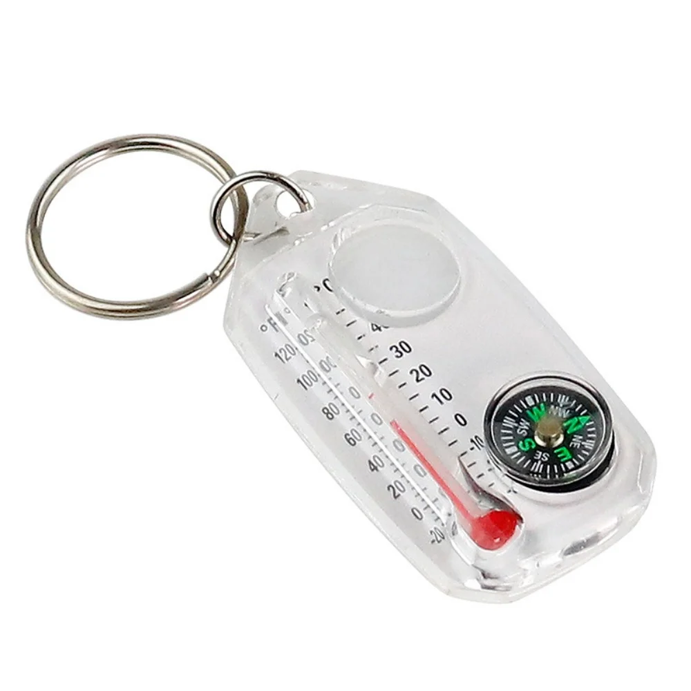 Compass And Thermometers Keychain Small Compasses Keychain Survival Multi Tool Pocket Sized Small Gear for Hiking Outdoor Tool waterproof compass mini compass navigation compass portable compass survival compass