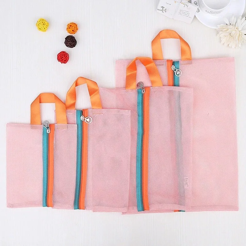 4pcs Travel Packing Organizer Set, Mesh Clothing Bags, Visible Luggage Suitcase Mesh Packing Cubes With Zipper Multi-Sizes Trips