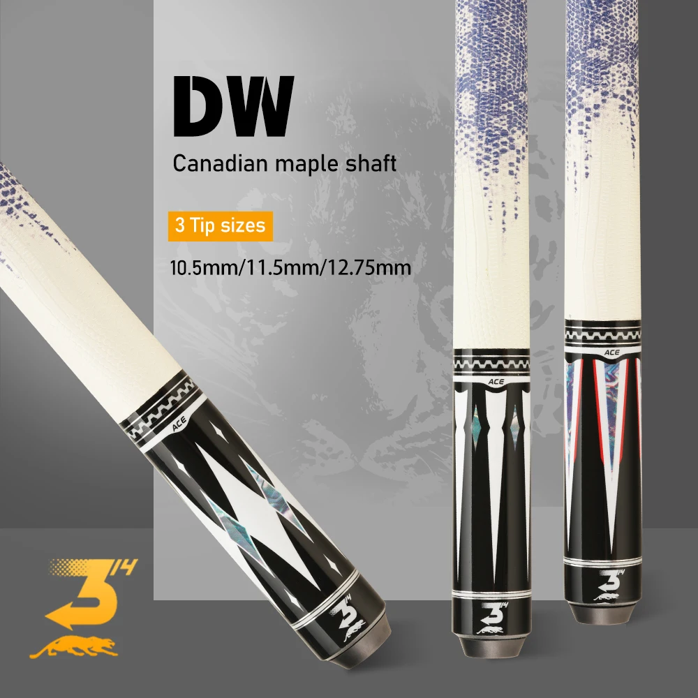 

PREOAIDR 3142 DW Series Billiard Maple Pool Cue 10.5/ 11.5/ 12.5mm Radial Pin 3/8*8 Joint Rainbow Tip Billiards Pool Stick