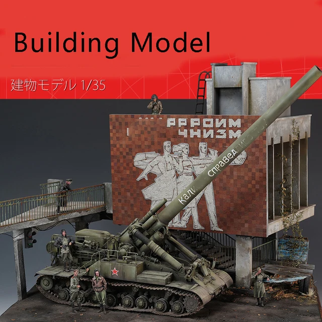 Explore the Cold War Era with the 1/35 Model Scenario Suite DIY Handmade Scenario Architecture Cold War Era Houses House Sand Table Scale Model Hobbies Making Tool