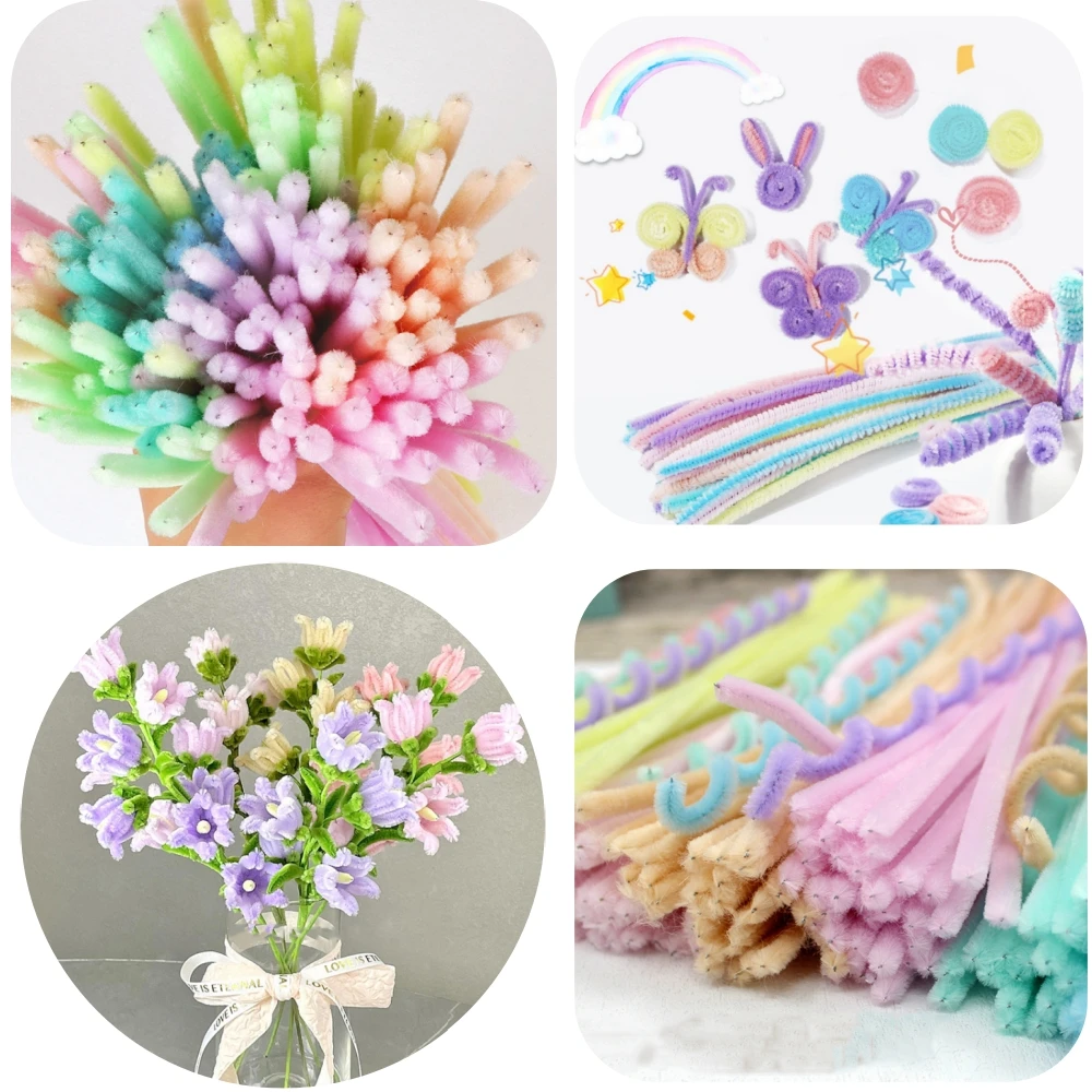 Chenille Pipe Cleaners Craft Supplies Chenille Craft Supplies 300 Pieces 21 Light Colors Pipe Cleaners Craft Supplies Chenille Stem Pipe Cleaners Bulk for Kids Creative DIY Project