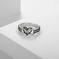 Seulement Love Black Infinity Heart Couple Rings for Women Men Stainless Steel Jewelry for New Listing Gothic Accessories - Image 2