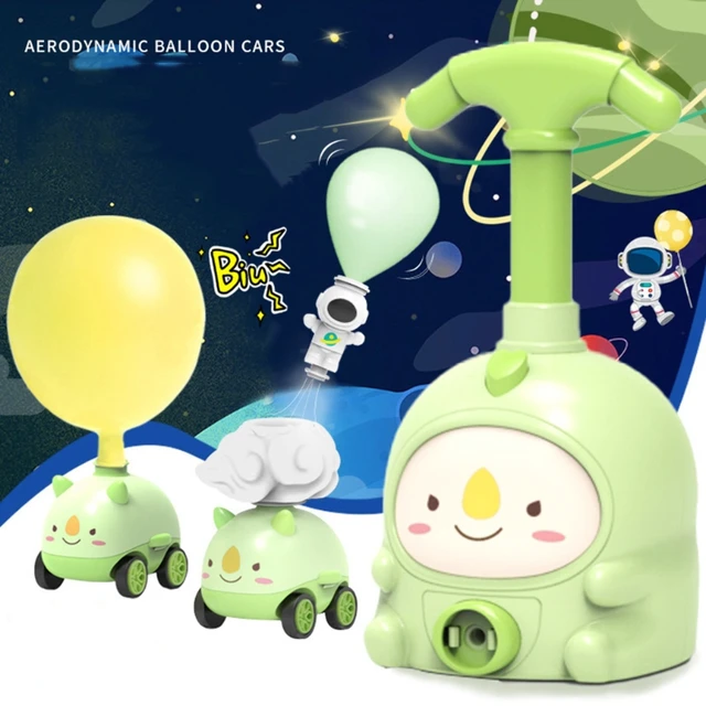 Funny Balloons Powered Car Piggy/Bee/Dinosaur Cartoon Inflator Aerodynamic Vehicle w/ Pump Launch Kids Educational Toy 5