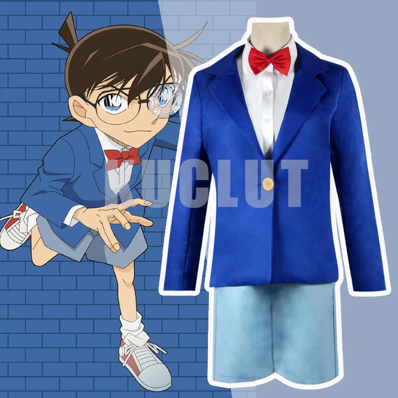 

Hot Anime Kids Adult Conan Edogawa Anime Detective Conan Case Closed Edogawa Konan Cosplay Costume School Uniform Sets