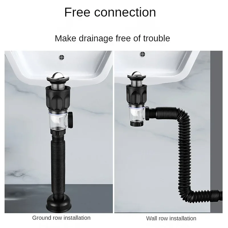 Flip Top Kitchen Sink Drain Pipe Filtro Desodorante Stretchable Pipeline Flexível Lavatório do Banheiro Acessórios Anti Bloqueio