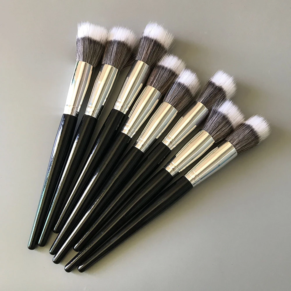 Zg150 Blusher Brush Blush Make Up Brush Wooden Handle Rainbow Synthetic