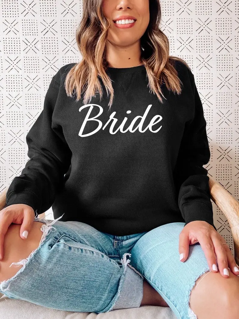 Bride Bridesmaid Maid of Honor Squad Sweatshirts, Bridal Wedding Matching Sweaters, Bachelorette, Wedding Gift 100% cotton top