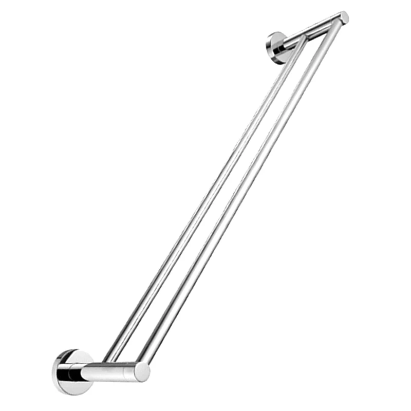 

Double Towel Bar Full Copper Towel Rack Chrome Plating Bathroom Kitchen Towel Holder Rod Rustproof Wall Mount Brushed