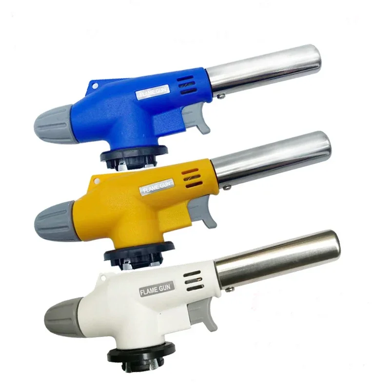 Gas Burner Metal Flame Gun Portable Butane High Temperature Welding Torch Lighter Camping BBQ Heating Ignition
