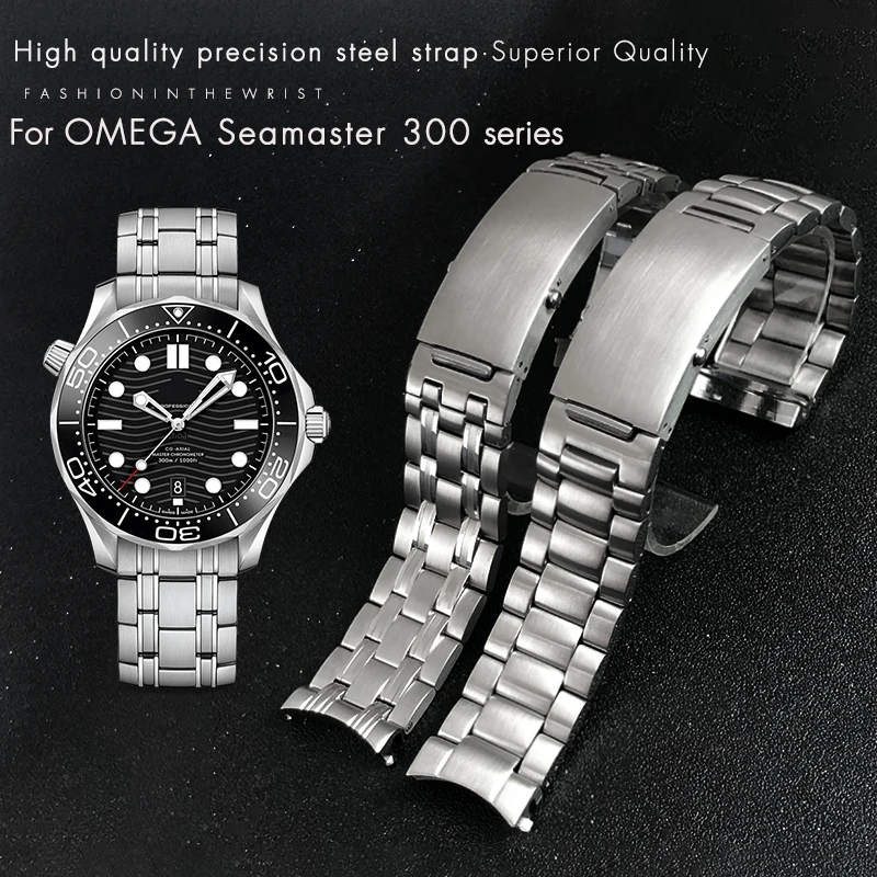 20mm 316L Silver Stainless Steel Watch Strap for Omega New