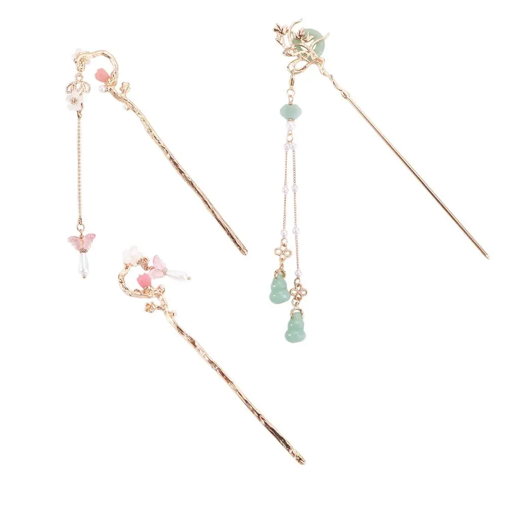 Description Picture 4 of itemHeadwear Retro Tassel Pearl Bridal Temperament Women Hair Sticks Hair Clip Korean Hanfu Hairpins Chinese Hair Fork