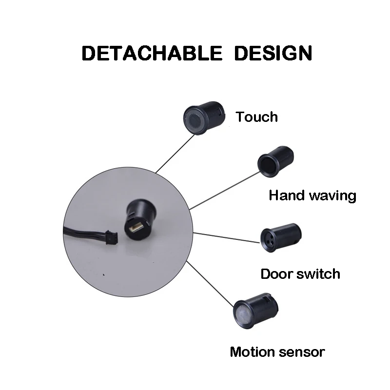 PIR Motion Sensor Touch Motion Sensor Switch Hand Sweep Wave 12V IR Movement Sensing for Closet Cabinet Light Wardrobe Door Drawer Lamp