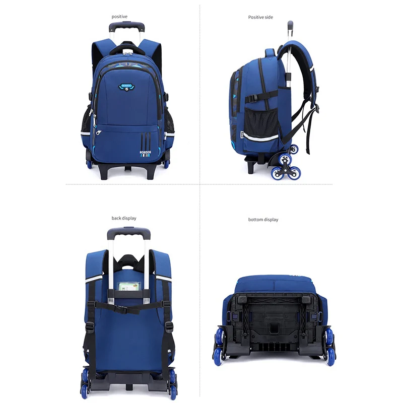 Children Trolley Schoolbags Waterproof Mochila Infantil Escolar Climb Stairs Cartable Wheeled Bagages Pour Enfants Nylon Plecak