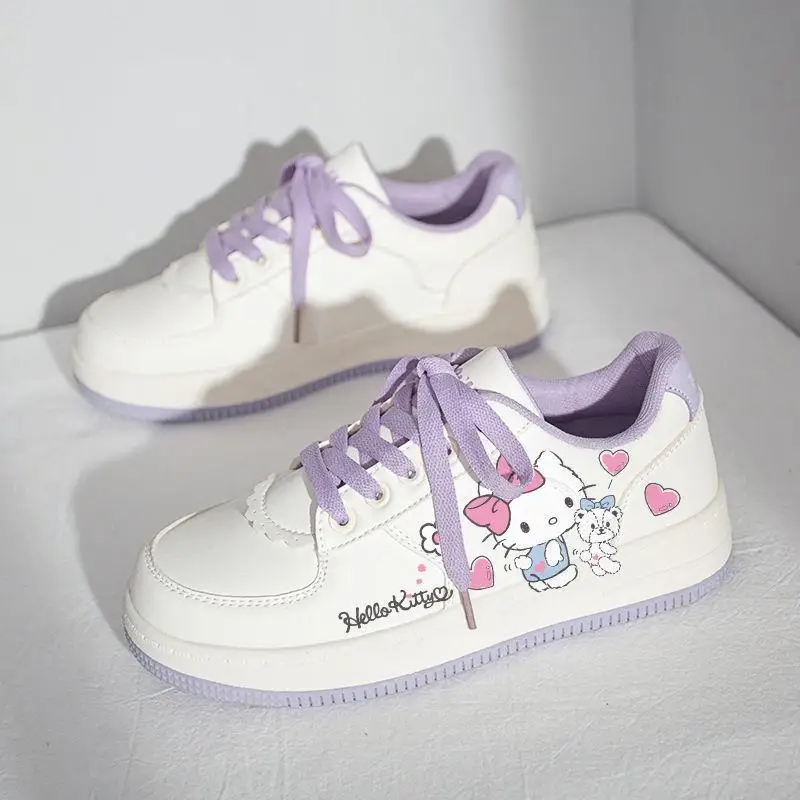 

Cute Hello Kitty Board Shoes Ins Korean Sanrio Co-Branded Board Shoes Casual Flat Women's Shoes Comfortable Hundred Board Shoes