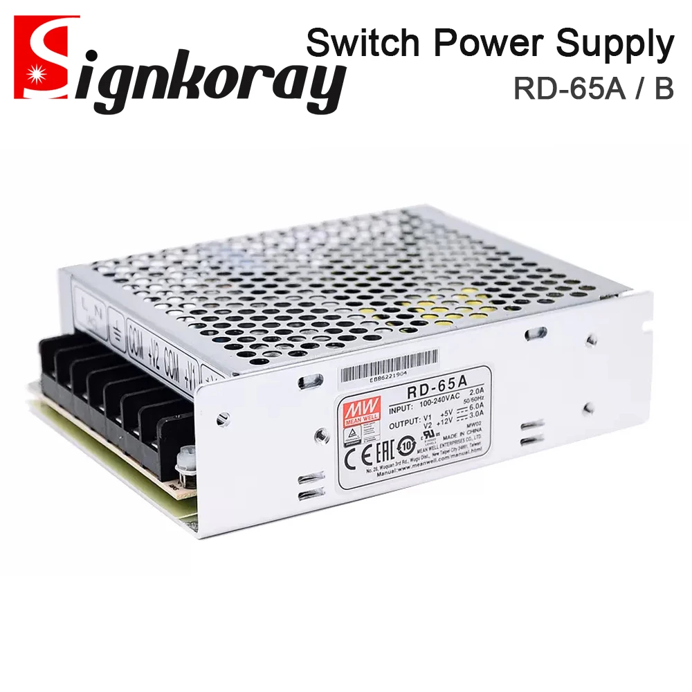 

SignkoRay 65W Switch Power Supply RD-65A RD-65B 5V 12V 24V For Co2 Laser Cutting and Engraving Machine