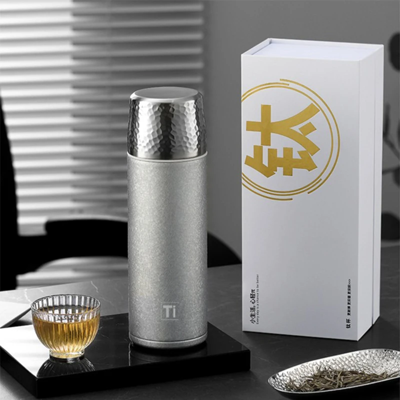 480ml Double Layer Pure Titanium Cup Vacuum Insulation Antibacterial fresh-keeping Thermal Water Bottle sports water bottle portable water bottle portable water jug