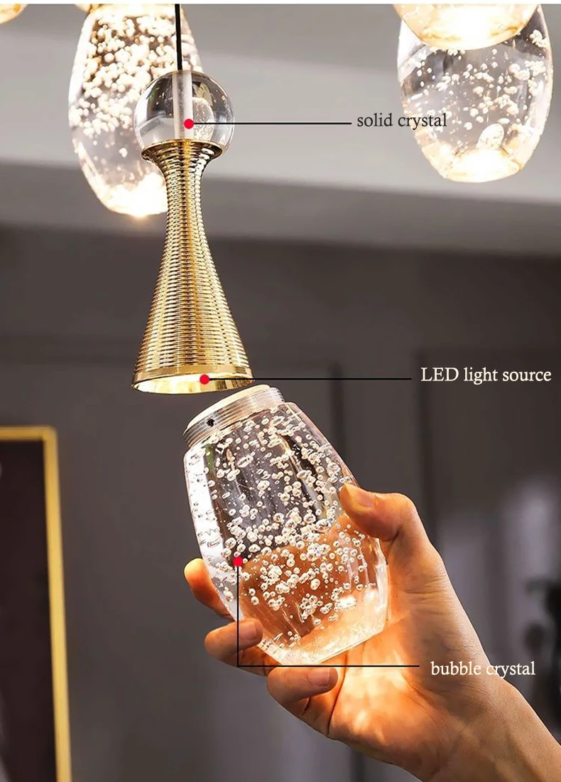 Luz de cristal luxo arte restaurante lustre