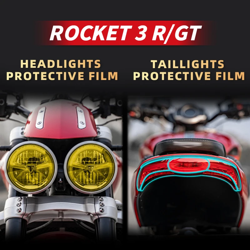 For TRIUMPH ROCKET 3RGT Bike Lamp Film  Transparent Protective Stickers Motorcycle Accessories Scratch And Waterproof Stickers