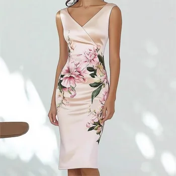 Elegant V Neck Commute Dresses 1