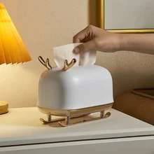 

Plastic Deer Model Tissue Box Paper Towel Holder Dispenser Storage Napkin Case Desk Organizer Ornament Home Office Storage