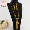 Luxury Plated Long Chain Necklace & Earrings Set for Women India Nigeria Bride Wedding Gift jewellery woman accessories