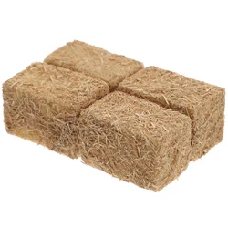 4pcs Miniature Bales Figurine Decorative Straw Bale Ornament Mini Haystack Decoration Dollhouse Farm Accessories Western Prop