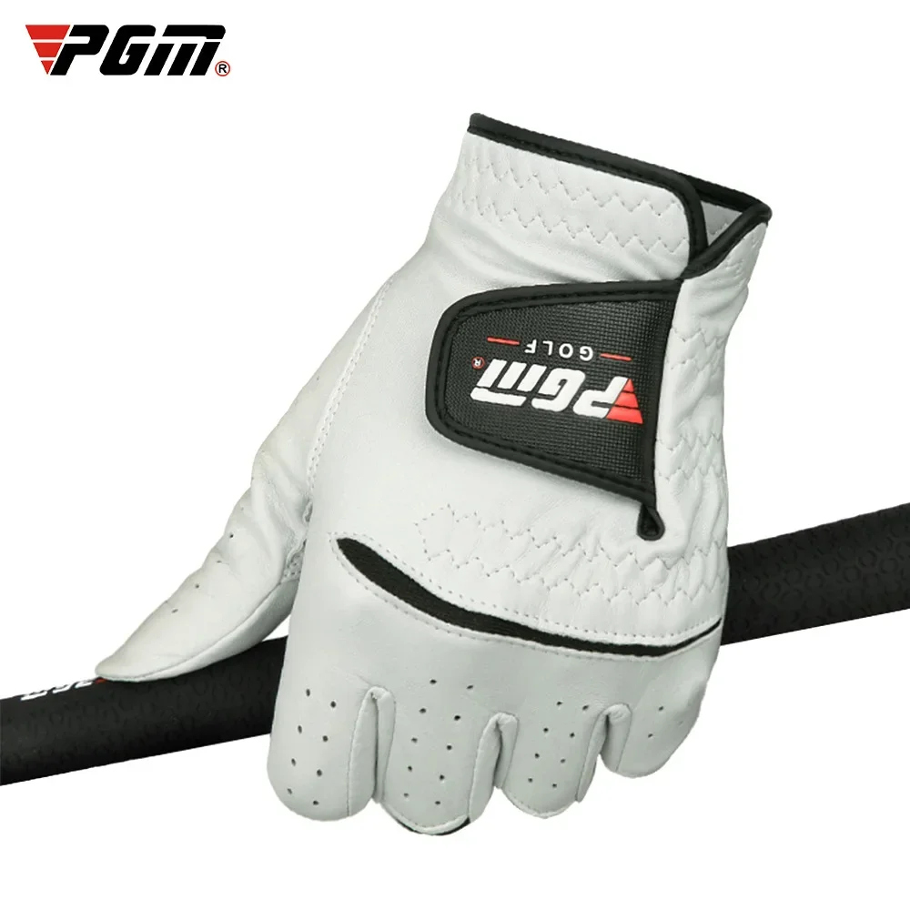 PGM Men Golf Gloves Kid White Cape Genuine Leather Sport Hand Glove Wear Breathable Skid-proof Single Left Right Handed ST025 3