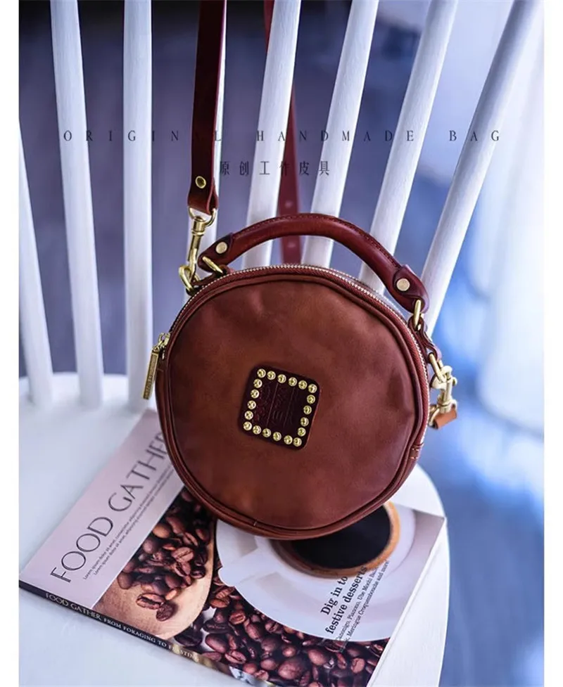 Veranstalter Designer hand gefertigte echte Leder Damen schwarze Handtaschen Nieten Luxus weiche Rindsleder Damen Umhängetaschen – Detail 17