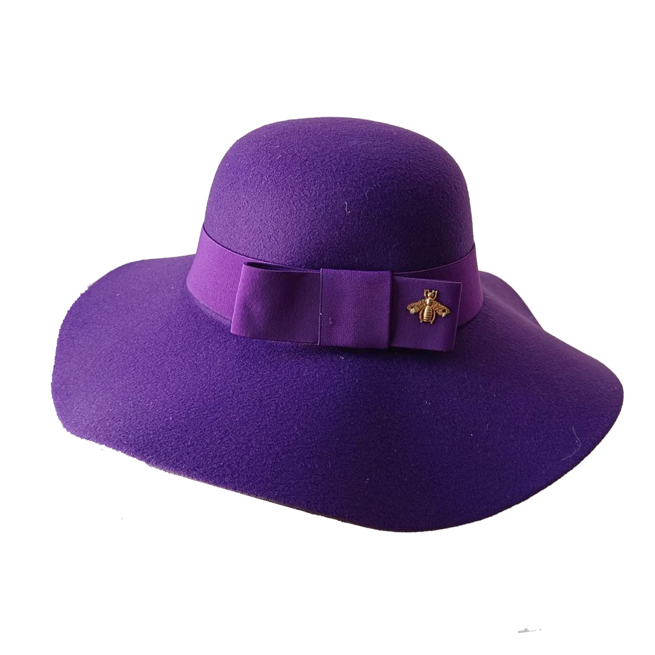 Bow Tie Fedora Hat Wide Brim Felt Hat Summer Beach Women's