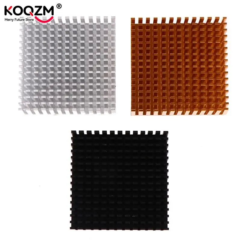 Dissipador de Calor de Alumínio Dissipador de Calor do Radiador Cooler para Chip Eletrônico ic Led Computador com Fita Condutora Térmica 50x50x15 mm - Imagem 2