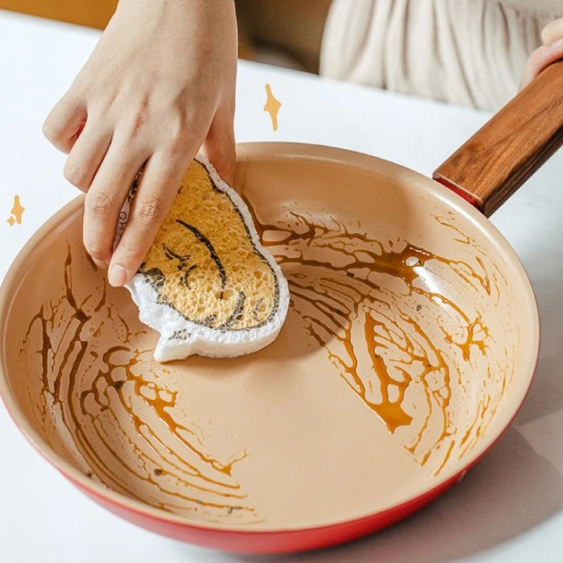 Kitchen Dishwashing Sponge Cleaning Sponges Double Sided Scouring Pads Compressed Wood Pulp Sponge Dishes Pot Wipe cleaning sponges