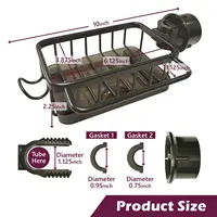 Organisateur de robinet d'évier de cuisine, support d'organisation 3-en-1 pour robinet de cuisine - porte-éponge à vaisselle, panier de rangement multifonction 2