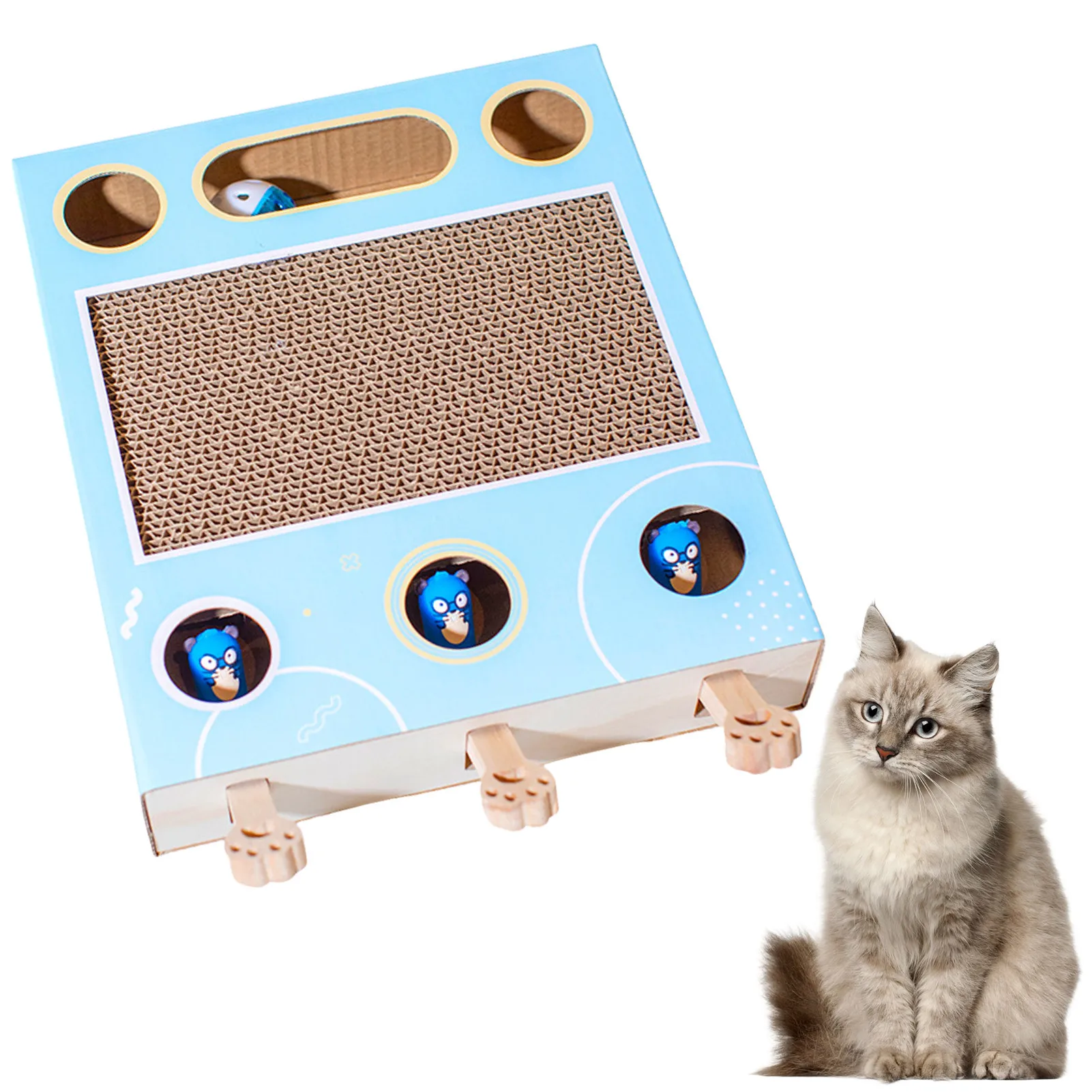 Cat Scratch Box Cats Scratcher Cardboard Toy 3 In 1 Scratching