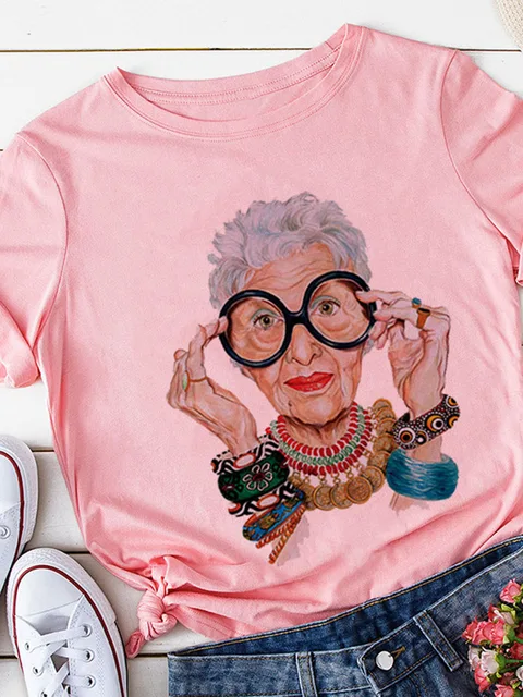 Yellow T-shirt Women Summer Print Lady Casual T Shirt Tops Harajuku Streetwear Short Sleeve Tshirt,Drop Ship P6018A-Pink