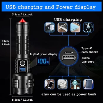 Rechargeable LED Flashlights High Lumens Tactical Flashlights Super Bright High Powered Flash Light for Emergencies, Camping 6