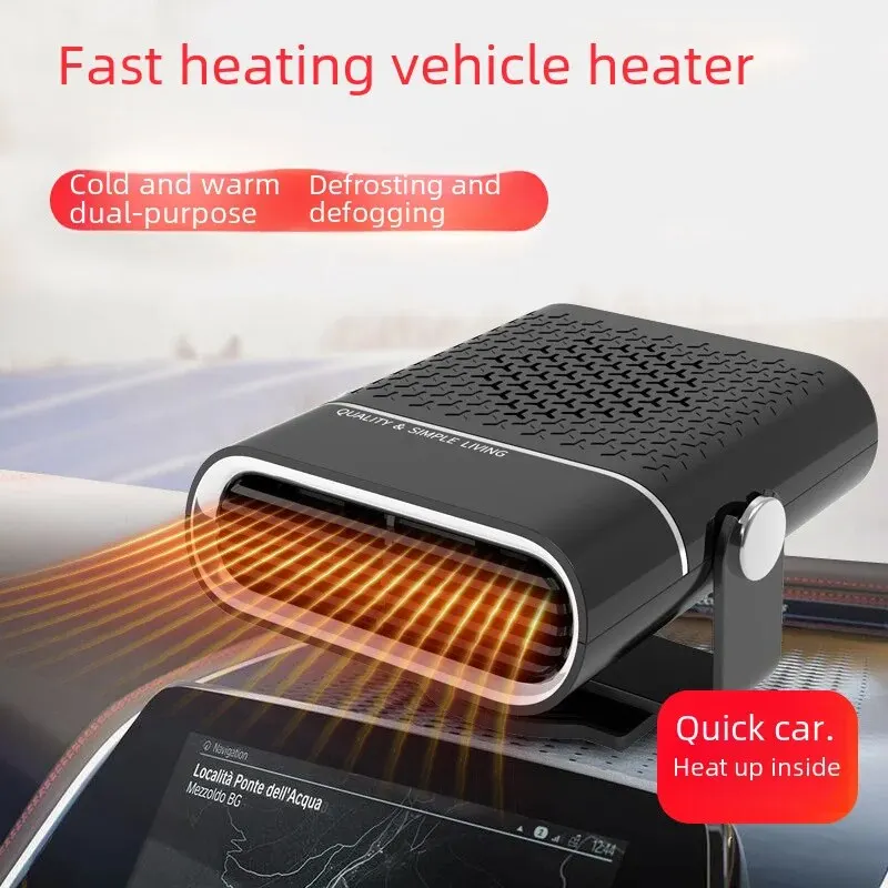 Car Heater Car-mounted Warm Air Machine Adjustable Heater Fog Remover Cold Warm Dual Use Car Front Desk Glass Heating Device Housewarming