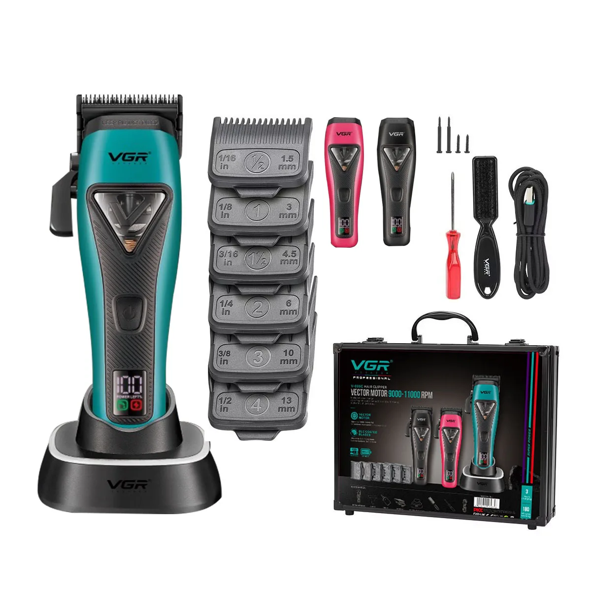 VGR ماكينة تشذيب شعر احترافية ماكينة قص شعر حلاقة...