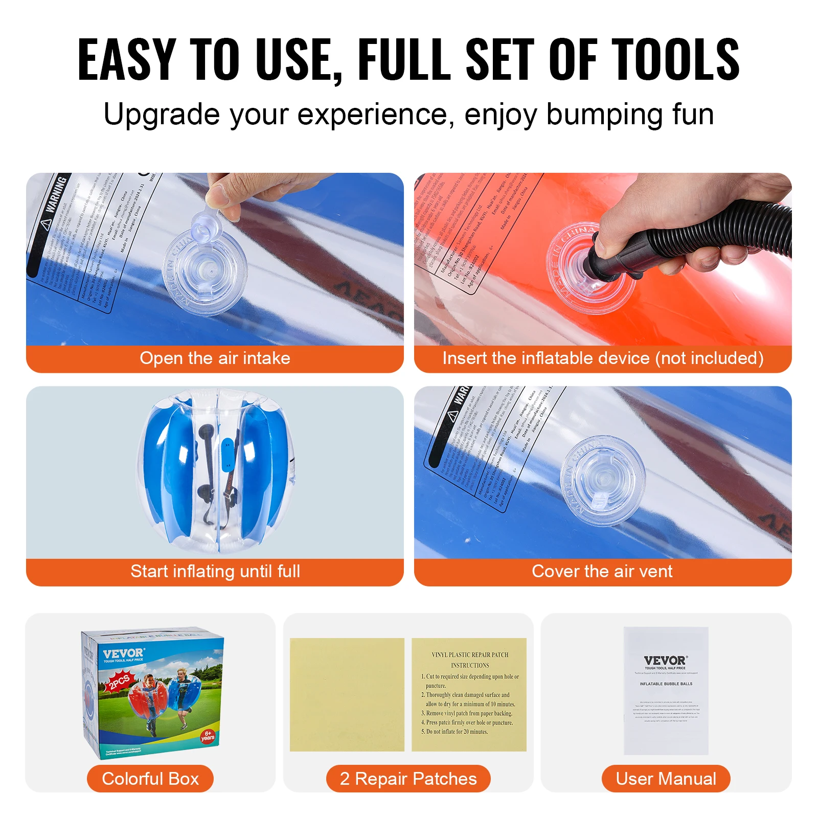 Inflatable PVC Bumper Balls for Kids and Teens Outdoor Play