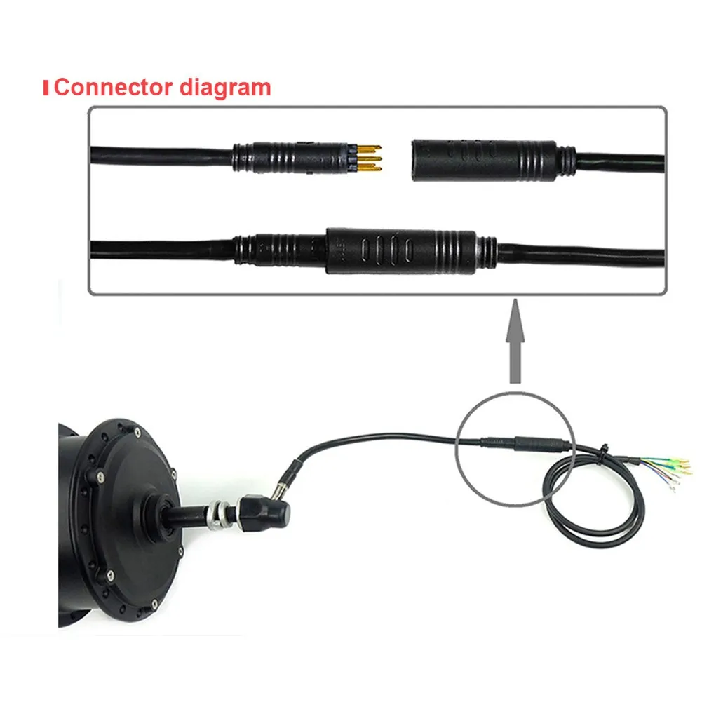 Ebike 130 Cm 9-pin E-bike Bicycle Female To Male Connector Motor Extension Cord Motor Cable Adapter With Hall Connector