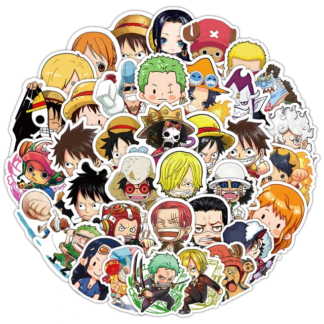 10/30/55pcs Cute One Piece Anime Stickers Cartoon DIY Skateboard Phone Case Laptop Waterproof Cool Zoro Luffy Sticker Decals Toy 2