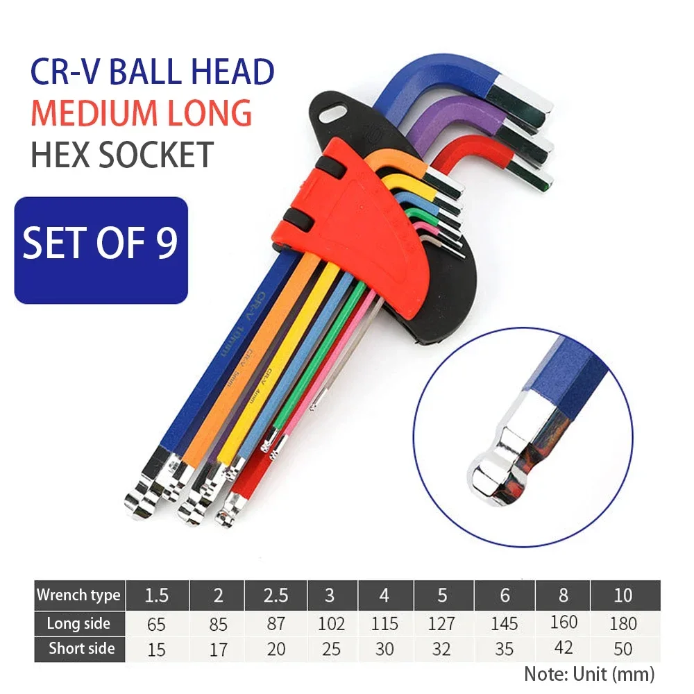 Alloy Steel Hex Key Allen Wrench Hand Tool Set