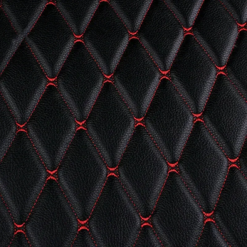 1m Imitation Leather Fabric Sponge Quilted Embroidered Car Interior Material Foot Pad Wall Sliding Door Decor PVC Fabrics
