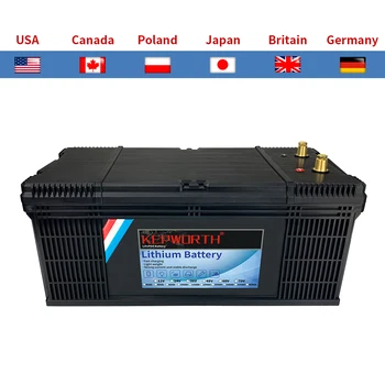 KEPWORTH LiFePO4 리튬 다리미 인산염 배터리, RV 캠핑카, 태양광 골프 카트, 트롤링 모터, 해양, 12V, 200Ah, 2400Wh, 신제품