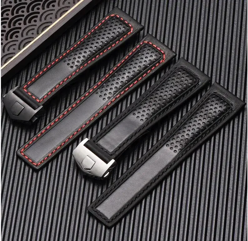 

22MM Replace Wristwatch Belt Watch Accessories Bracelet FOR-TAG- Heuer- Watch Band Genuine Leather Strap Waterproof Watch Strap
