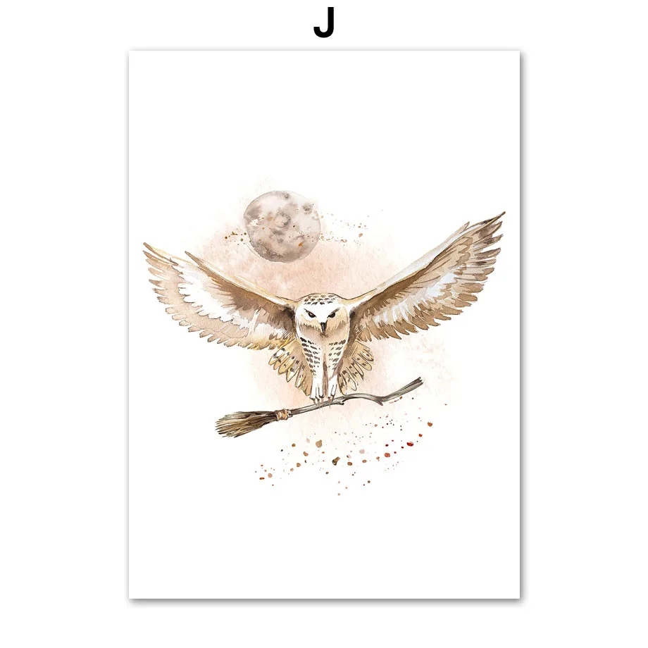 Póster E Imprion De Wizard Nursery Para Niños, Pintura De Lienzo Mágico De  Búho Mágico, Cuadros, image size:920x920