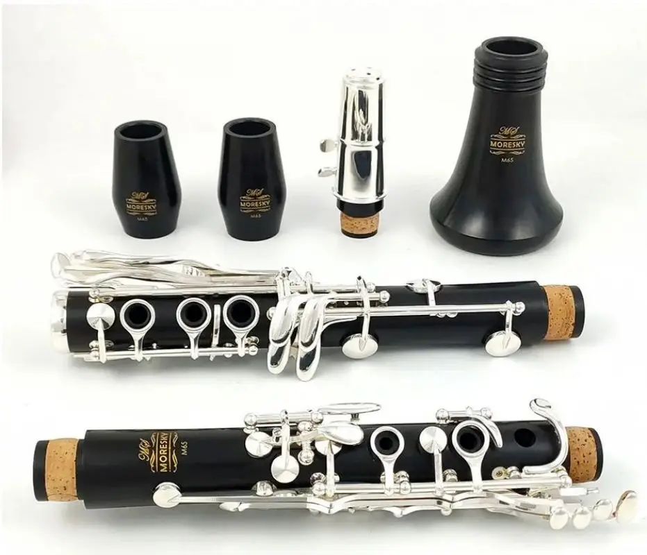 MORESKY Clarinet Bb Wood Ebony Silver Plated 18 Keys Grenadilla Sib Klarnet M65